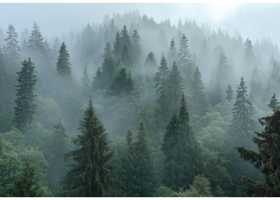 Флис Фототапет Гора, мъгла